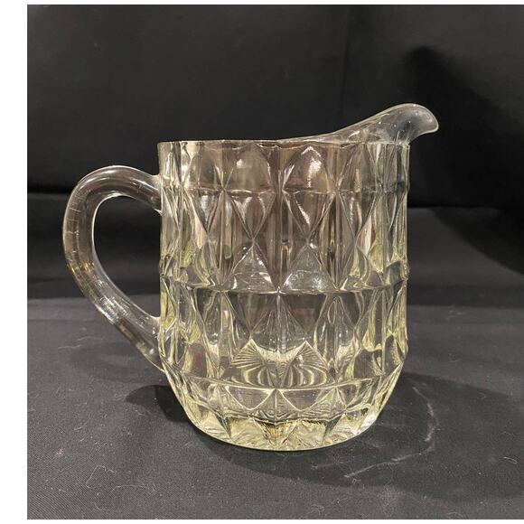 Jeanette Windsor Clear Diamond Pitcher, Depression Glass - Picture 4 of 5